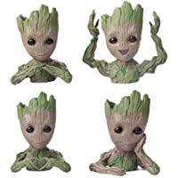 4 Pack Baby Groot Flower Pot Tree Man Maceta Maceta Con Orificio De Drenaje Portalápices- Diligence Office Party…